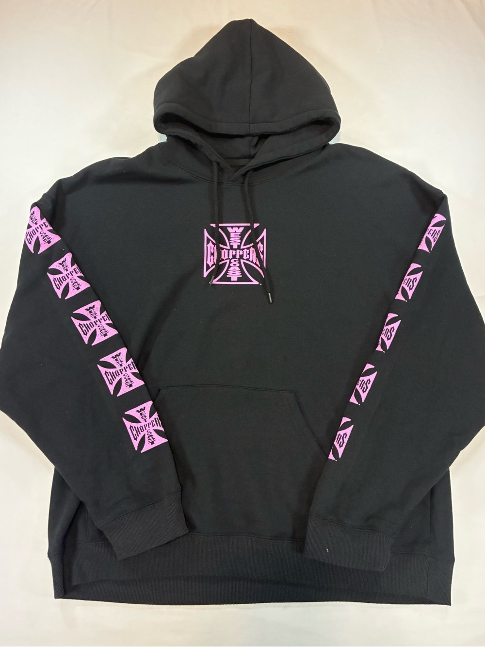 Choppers Black Hoodie with Pink Graphic Logo